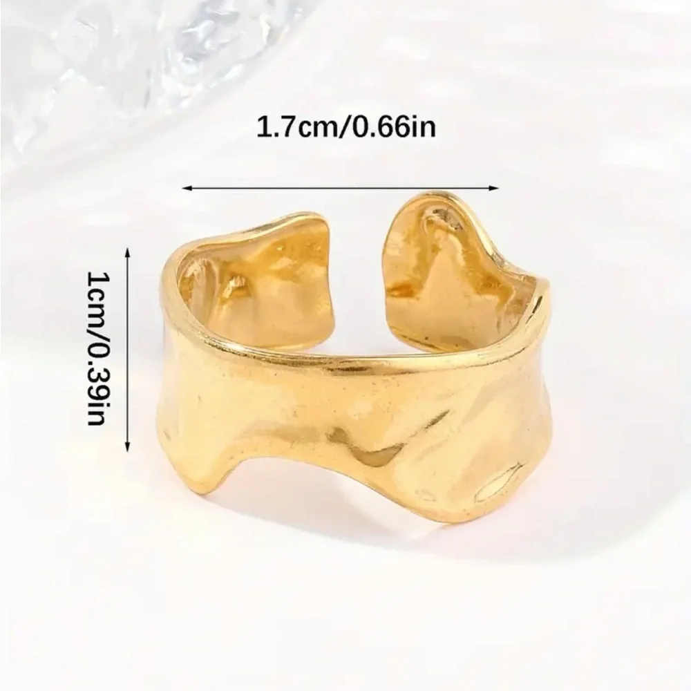 Gold Tone Sculptural Cuff Bracelet Modern Minimalist Statement Jewelry NWT